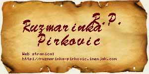 Ruzmarinka Pirković vizit kartica